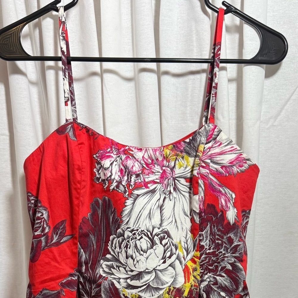 Leifsdottir Vibrant Red and White Floral Camisole Dress - Picture 1 of 6